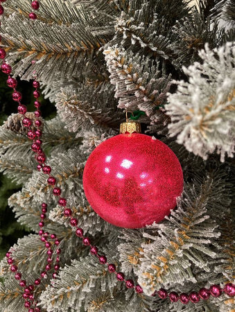 Шар елочный стекл. "Текстурный" 8 см, [211]